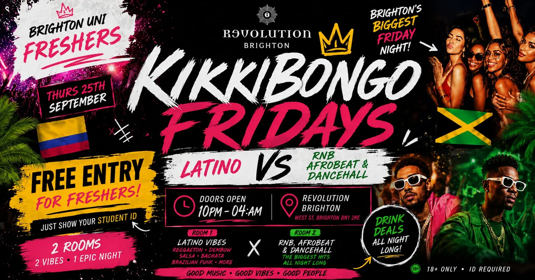 🔥 KIKIBONGO FRIDAYS — BRIGHTON UNI FRESHERS WEEK SPECIAL @ REVOLUTION🔥FREE ENTRY + FREE COCKTAIL B4 MIDNIGHT