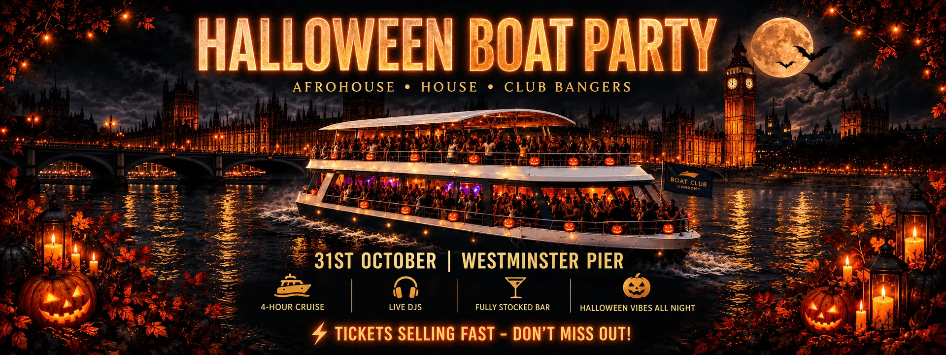 London's Hottest Halloween Boat Party - 31st October