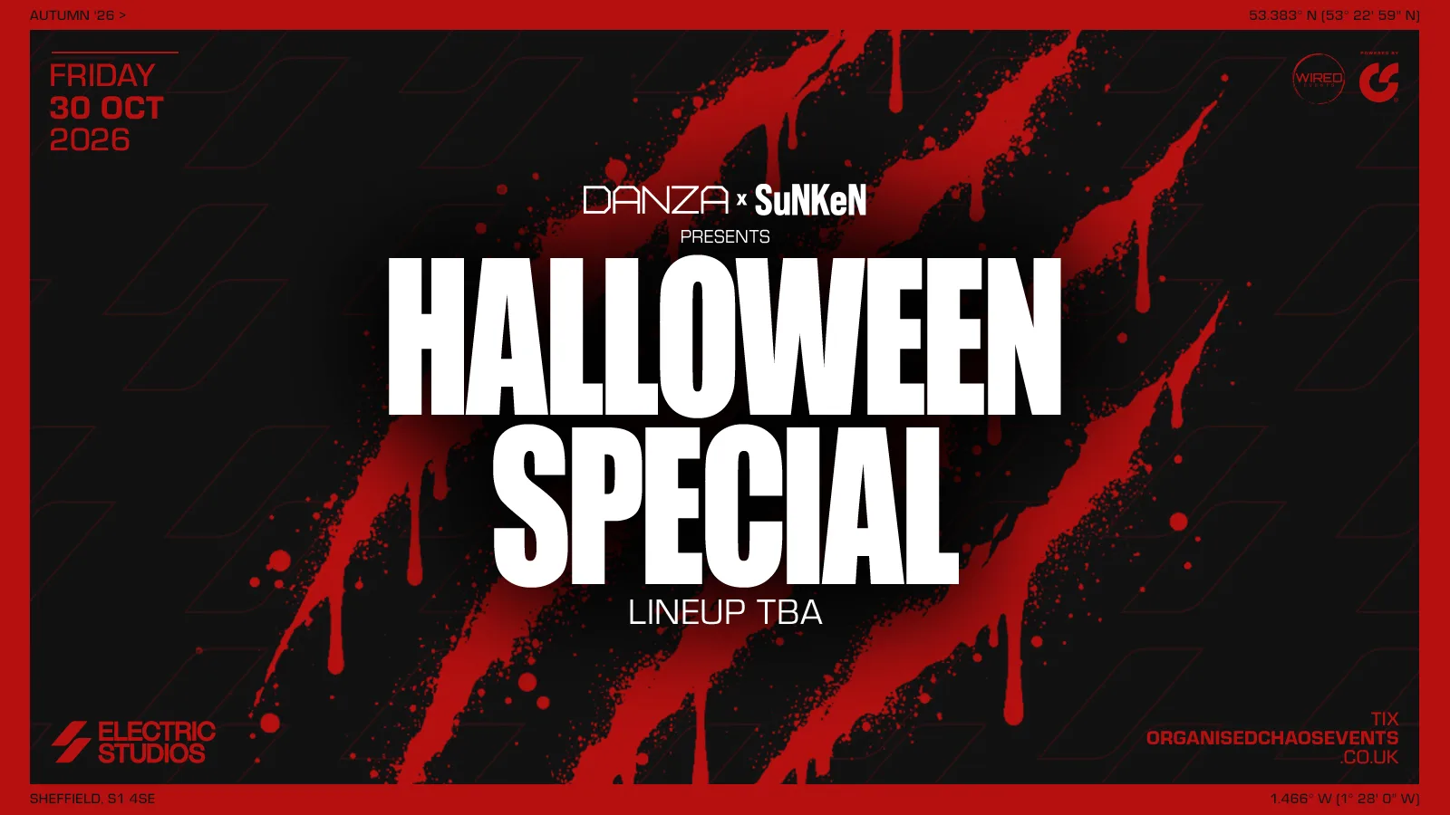 SuNKeN x Danza HALLOWEEN!! Lineup TBA at Electric Studios 