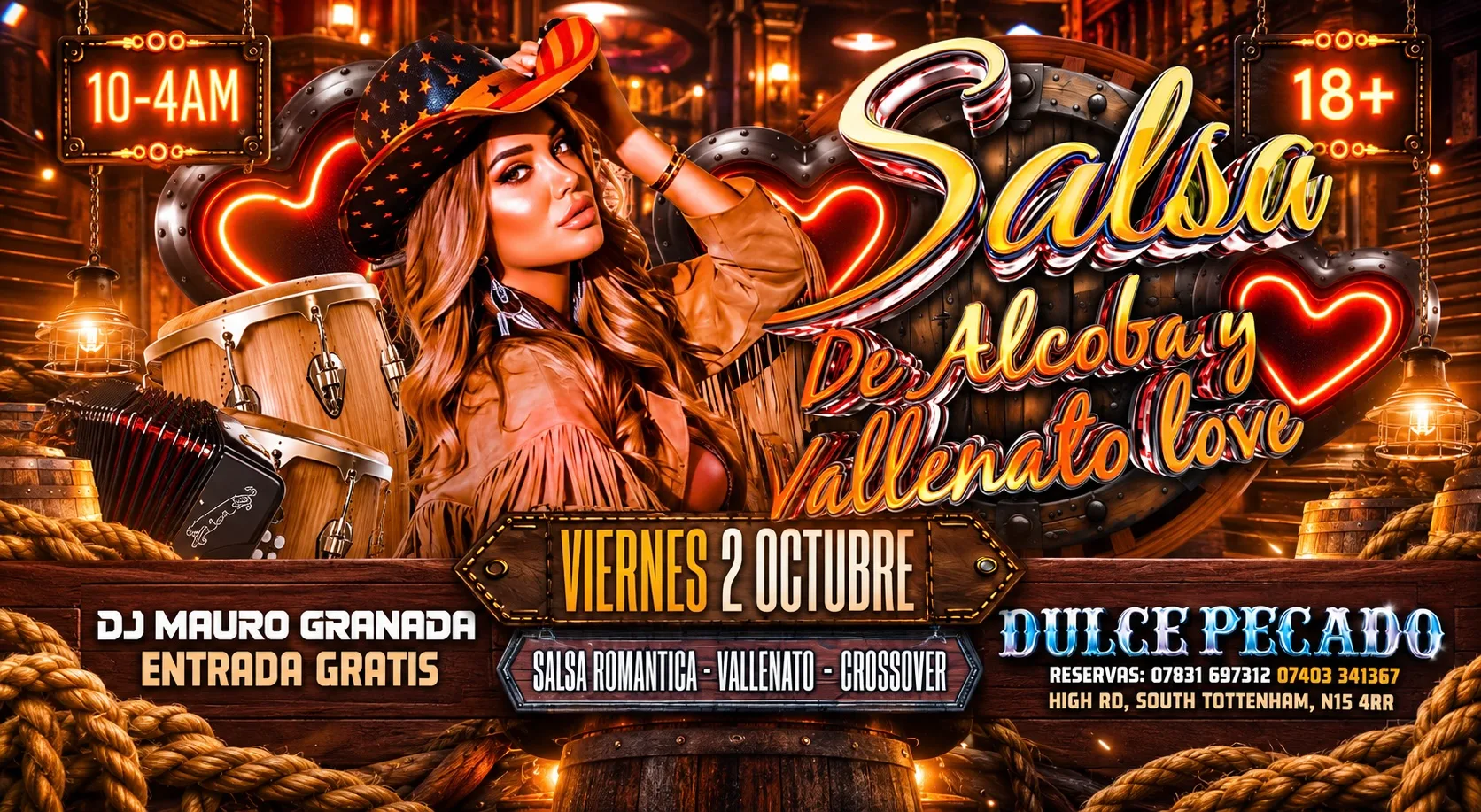 SALSA DE ALCOBA,VALLENATO & CROSSOVER @DULCE PECADO NIGHTCLUB at Dulce Pecado Bar