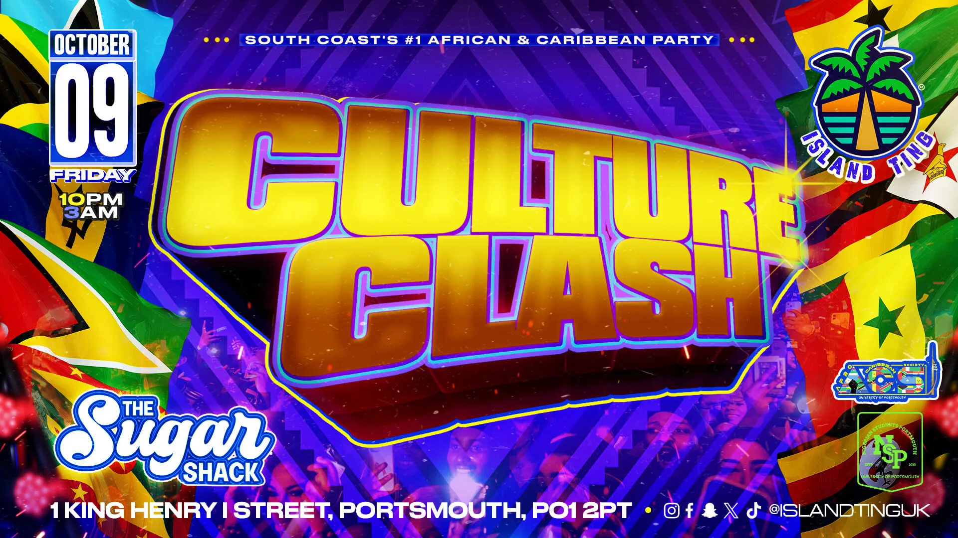 Culture Clash Portsmouth 🌴 (Island Ting) 🔥 at The Sugar Shack Nightclub