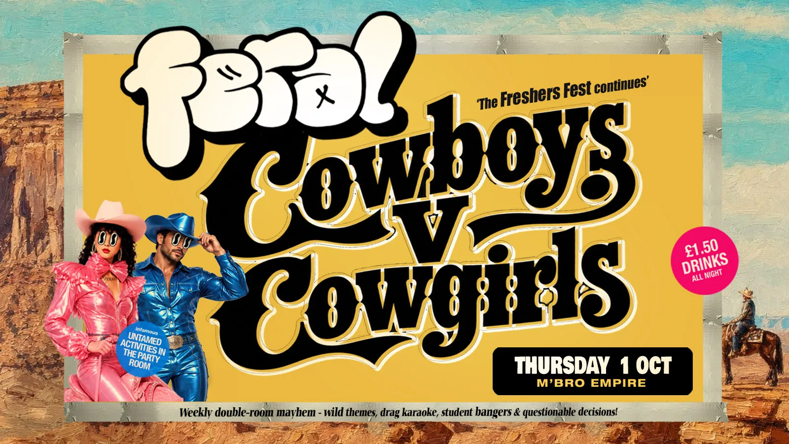 Feral Cowboys, Cowgirls Rodeo Party at The Middlesbrough Empire