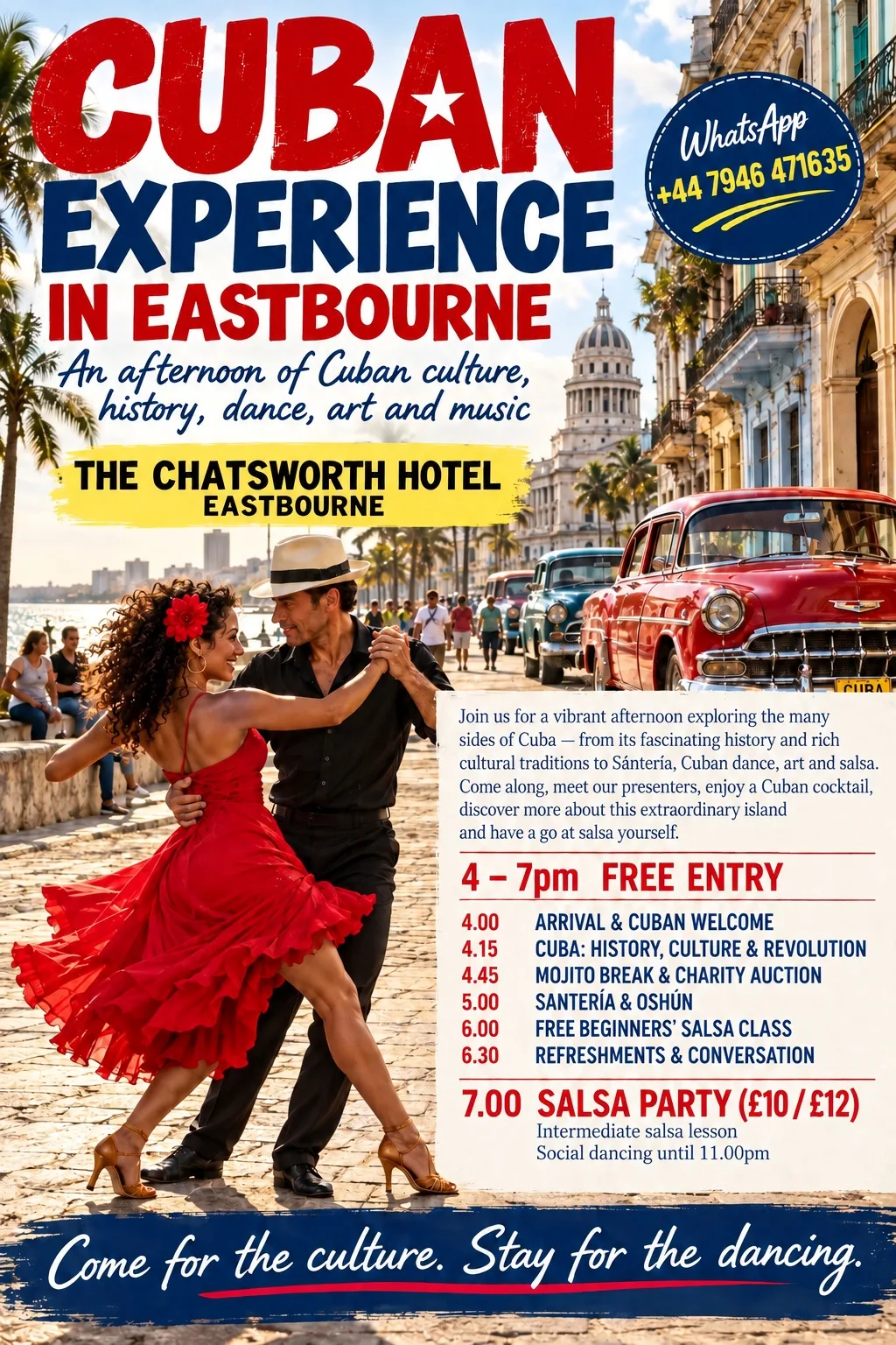 Cuban cultural experience, Eastbourne (24 Oct) at The Chatsworth Hotel