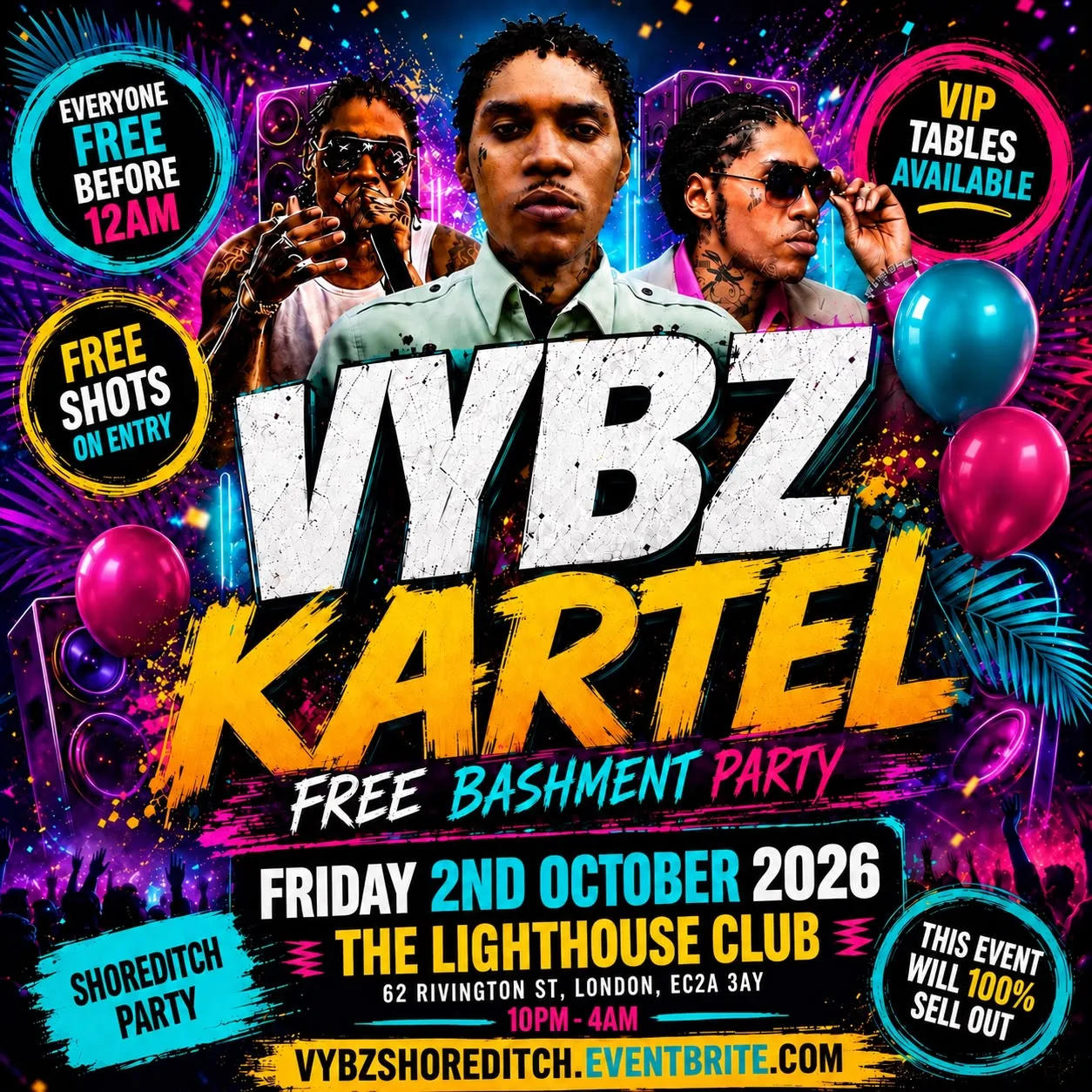 VYBZ Kartel - Free Bashment Party - Everyone Free Before 12AM at The Lighthouse Bar and Club