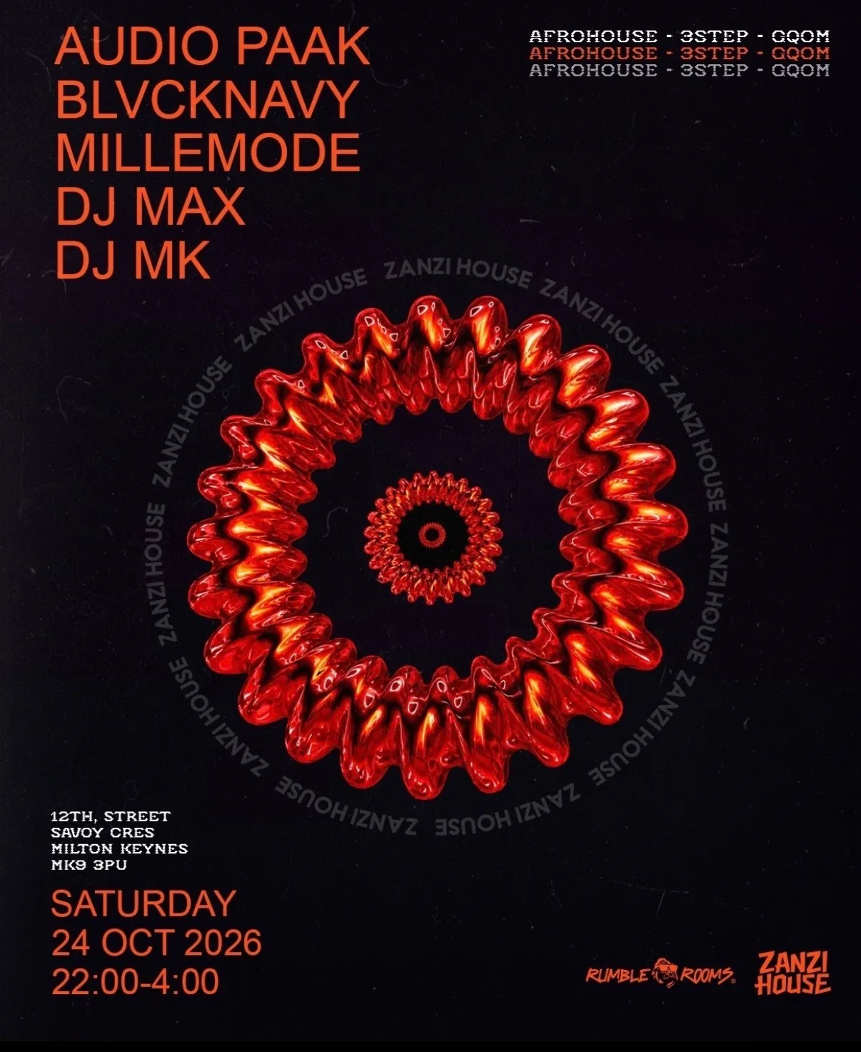 Zanzi House *AFROHOUSE RAVE* at Rumble Rooms Milton Keynes
