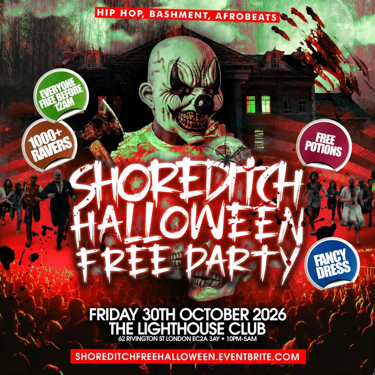 Shoreditch Halloween Free Party- Everyone Free Before 12AM