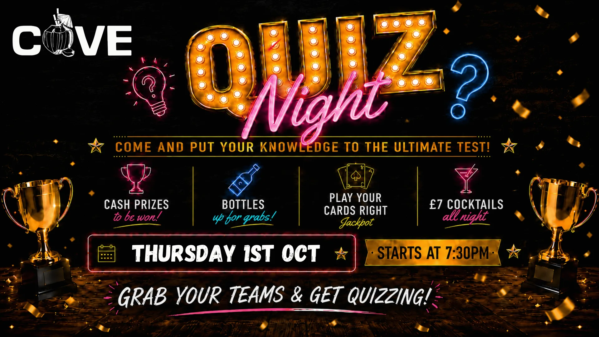 THE ULTIMATE QUIZ NIGHT at Cove