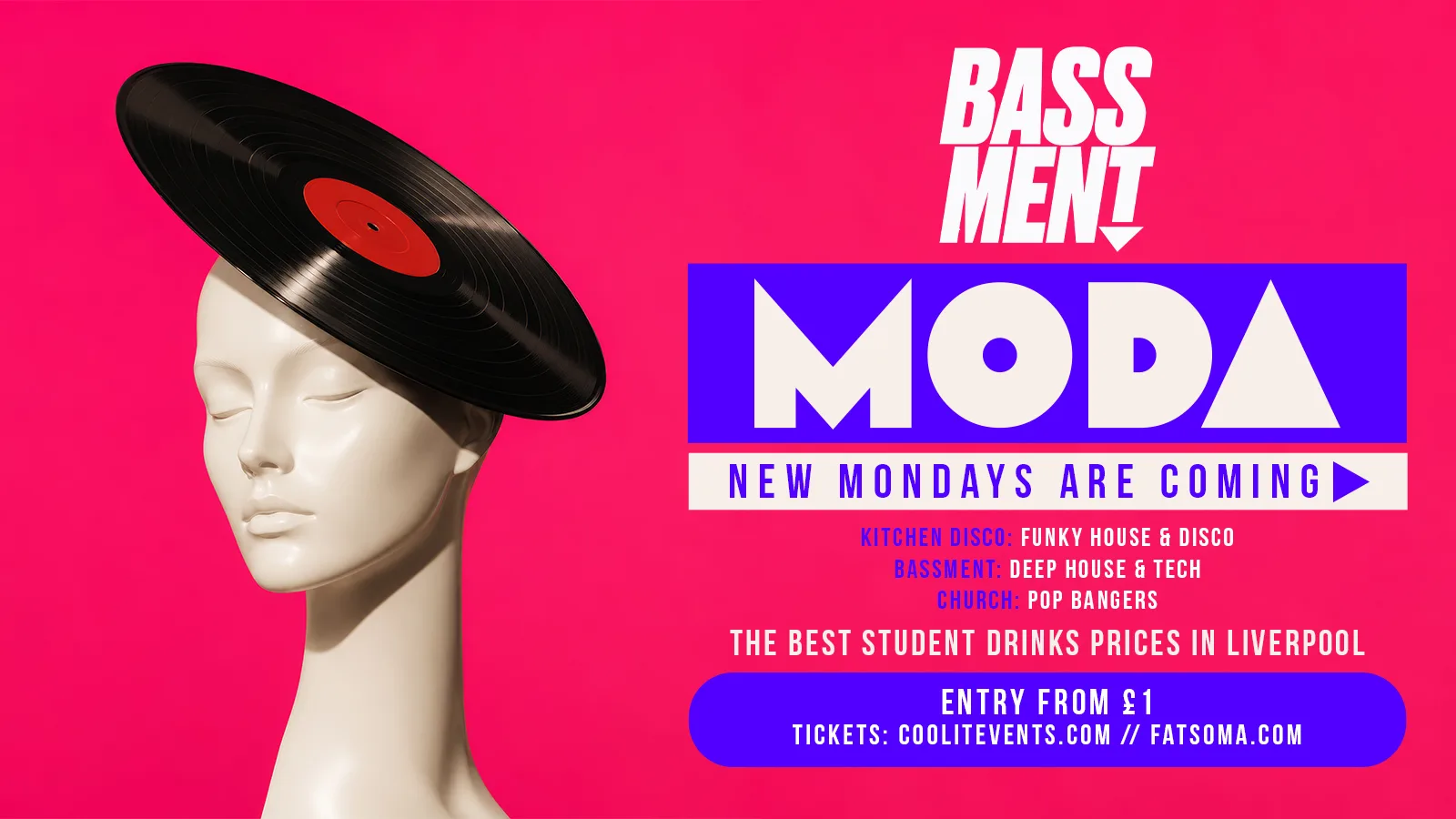 MODA 🔊🪩  BRAND NEW MONDAYS @ BASSMENT ⤵️🪅 - LIVERPOOL'S UNDERGOUND NIGHTCLUB