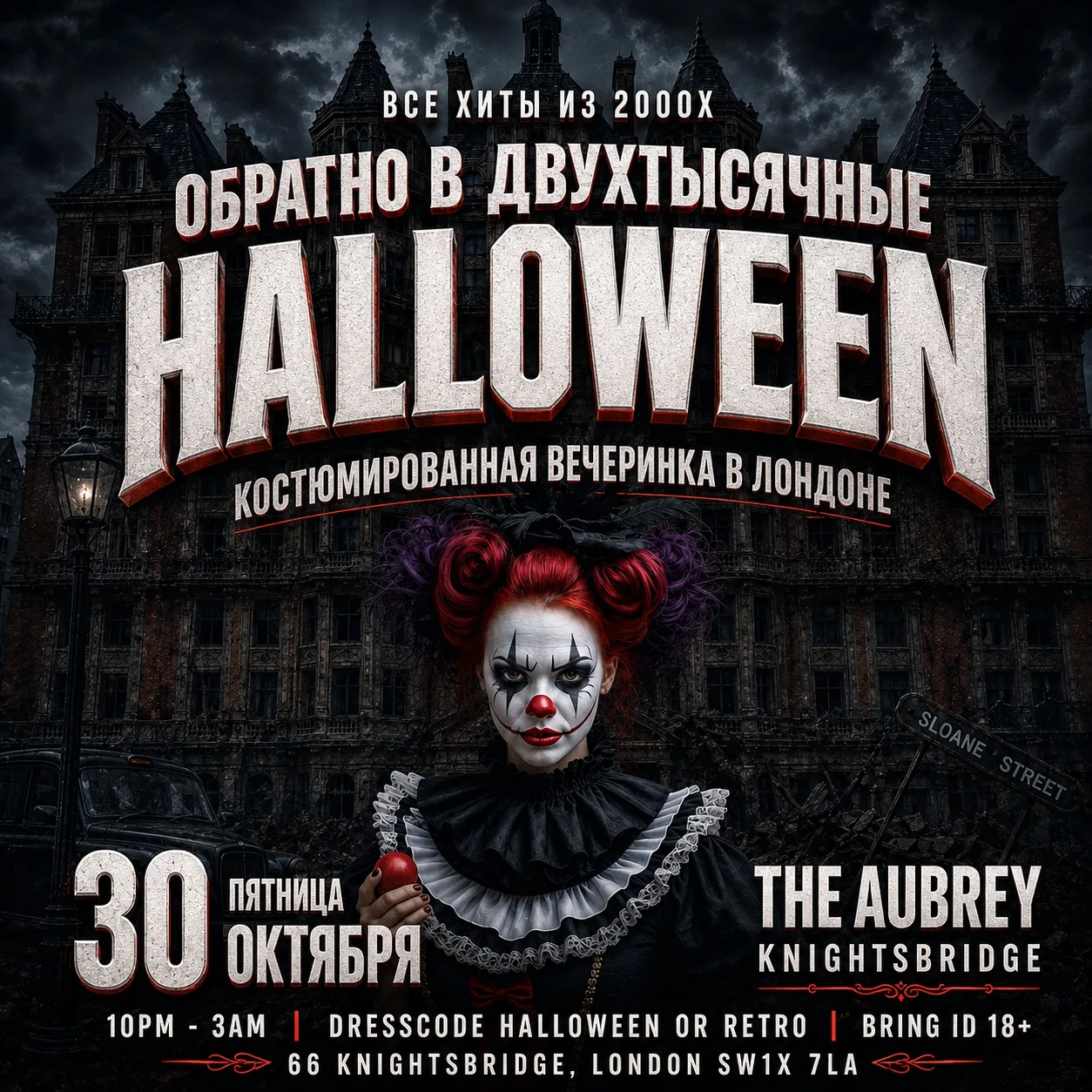ОБРАТНО В ДВУХТЫСЯЧНЫЕ - HALLOWEEN Вечеринка в Лондоне - The Aubrey at The Aubrey
