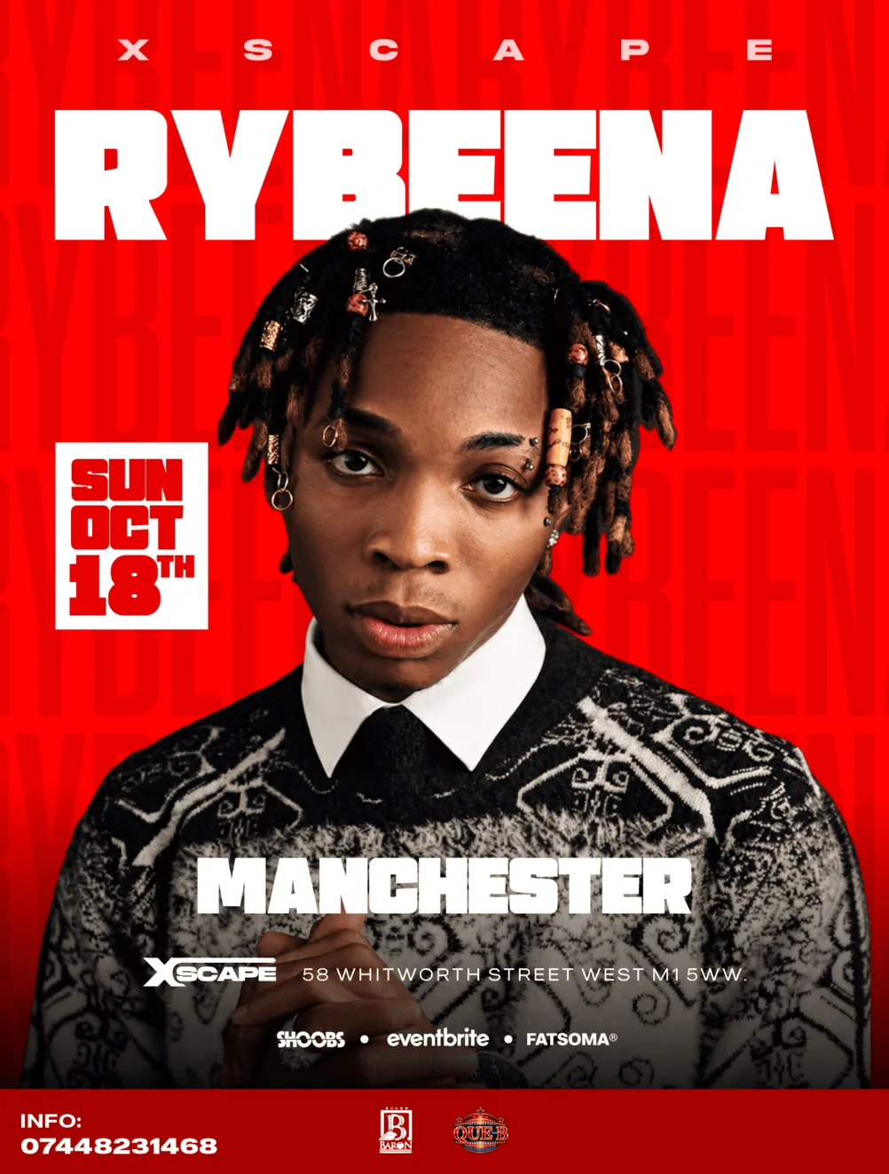 RYBEENA In Manchester - Afrobeats/HipHop/Amapiano/RnB/DanceHall at Xscape Manchester