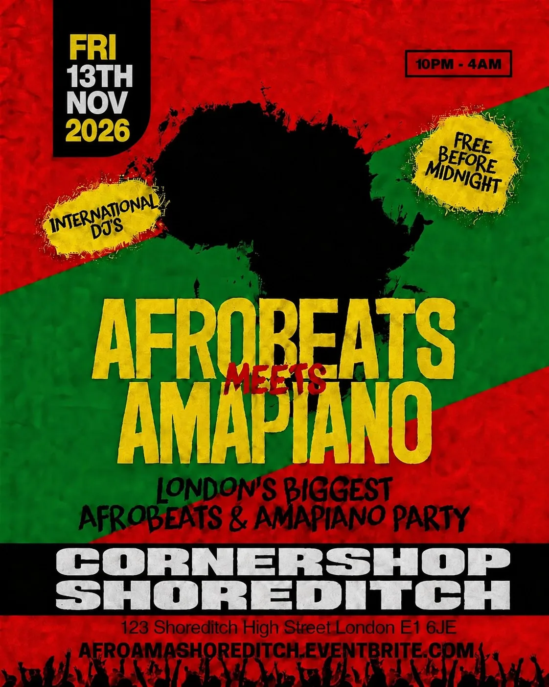 Afrobeats Meets Amapiano Shoreditch – Everyone Free Before 12AM