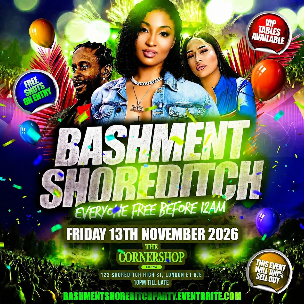 Bashment Shoreditch Party - Free Before Midnight