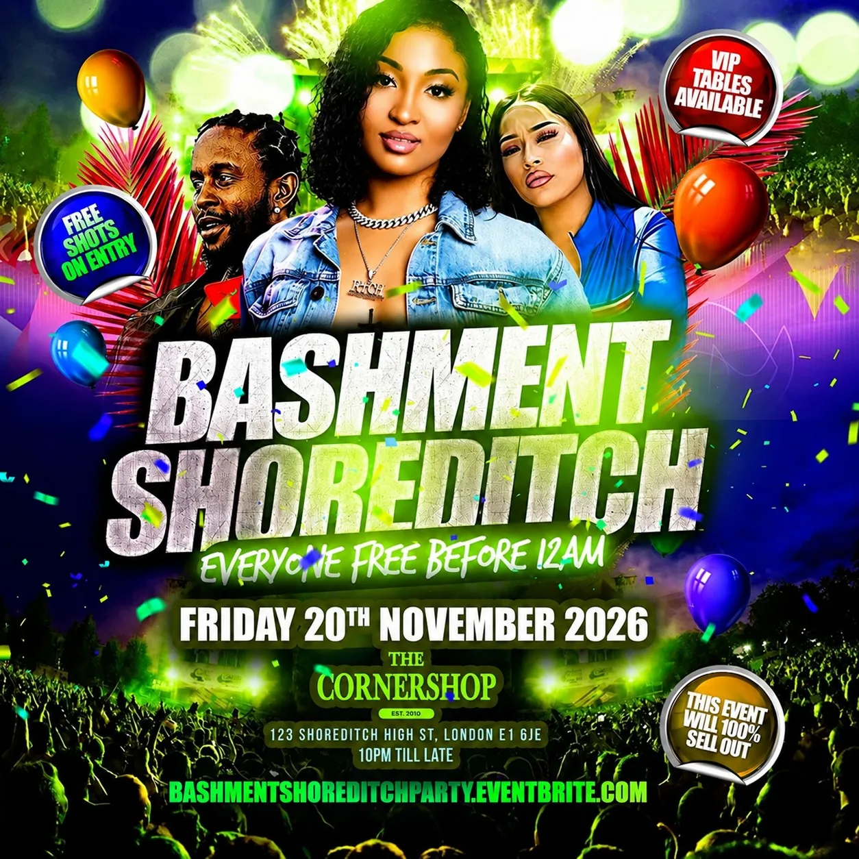 Bashment Shoreditch Party - Free Before Midnight