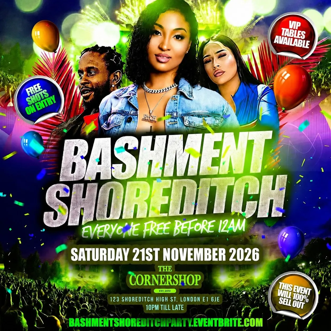 Bashment Shoreditch Party - Free Before Midnight