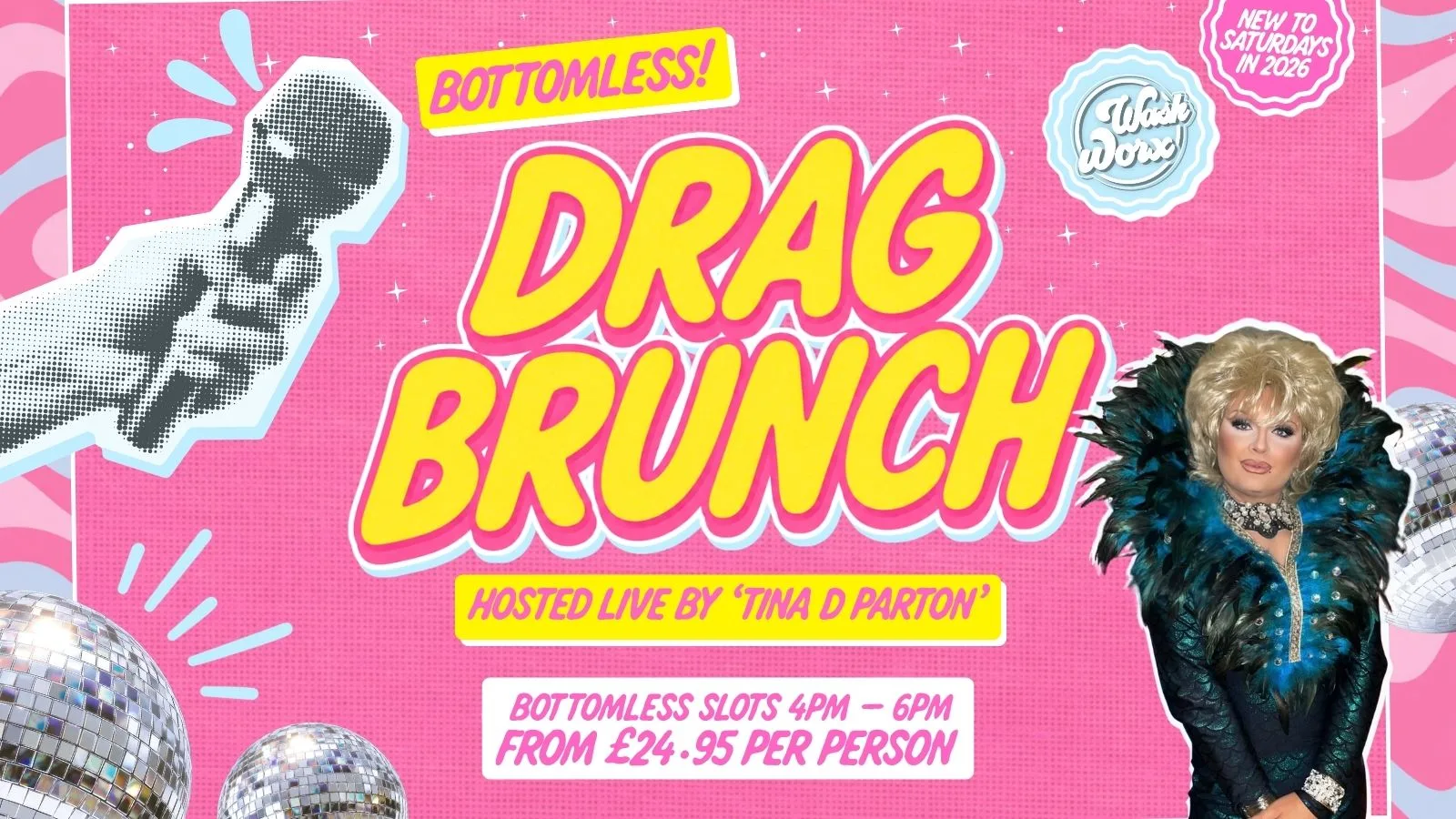 BOTTOMLESS DRAG BRUNCH 💋- TINA D PARTON at WashWorx