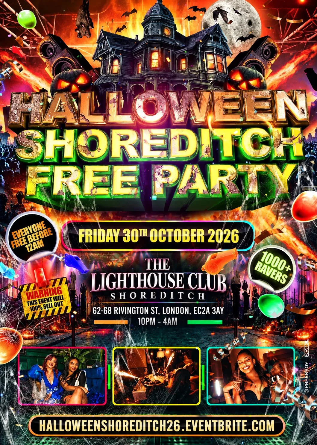 Halloween Shoreditch Free Party - Everyone Free Before 12AM