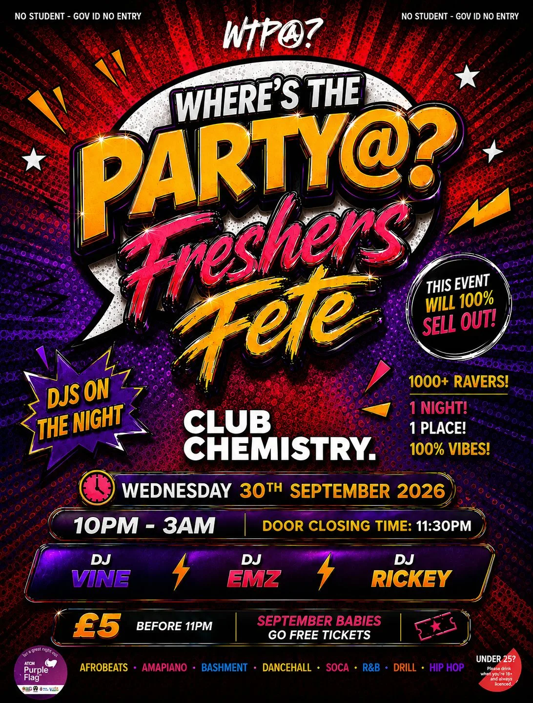 WHERES THE PARTY @? – Freshers Fete 🎡🤪 at Club Chemistry