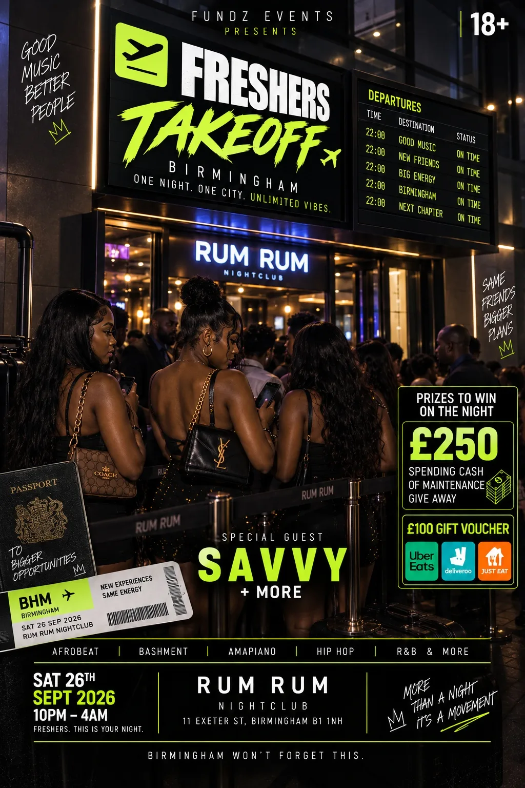 Freshers Takeoff Birmingham ✈️ at RumRum VIP Bar & Lounge