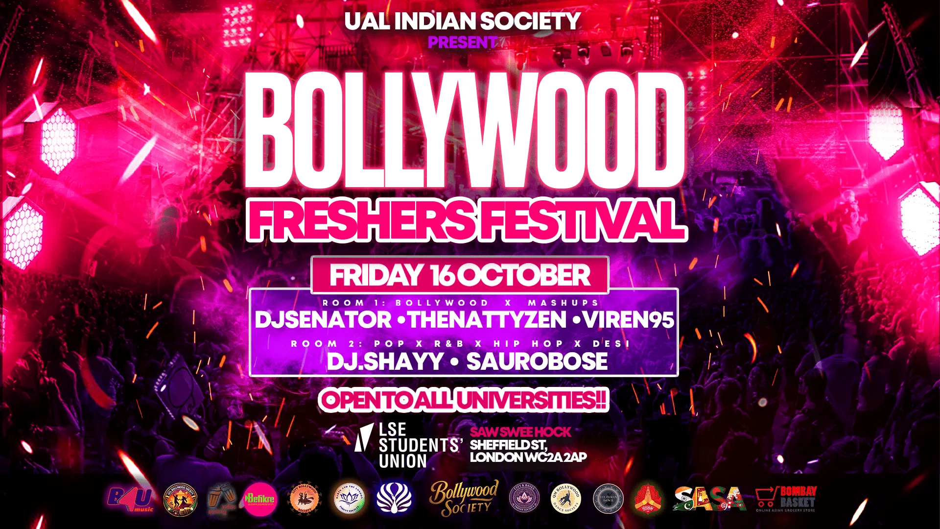 UAL Indian Society presents Bollywood Freshers Festival (London's Official Bollywood Student Festival) - Friday 16 October at LSE Students' Union