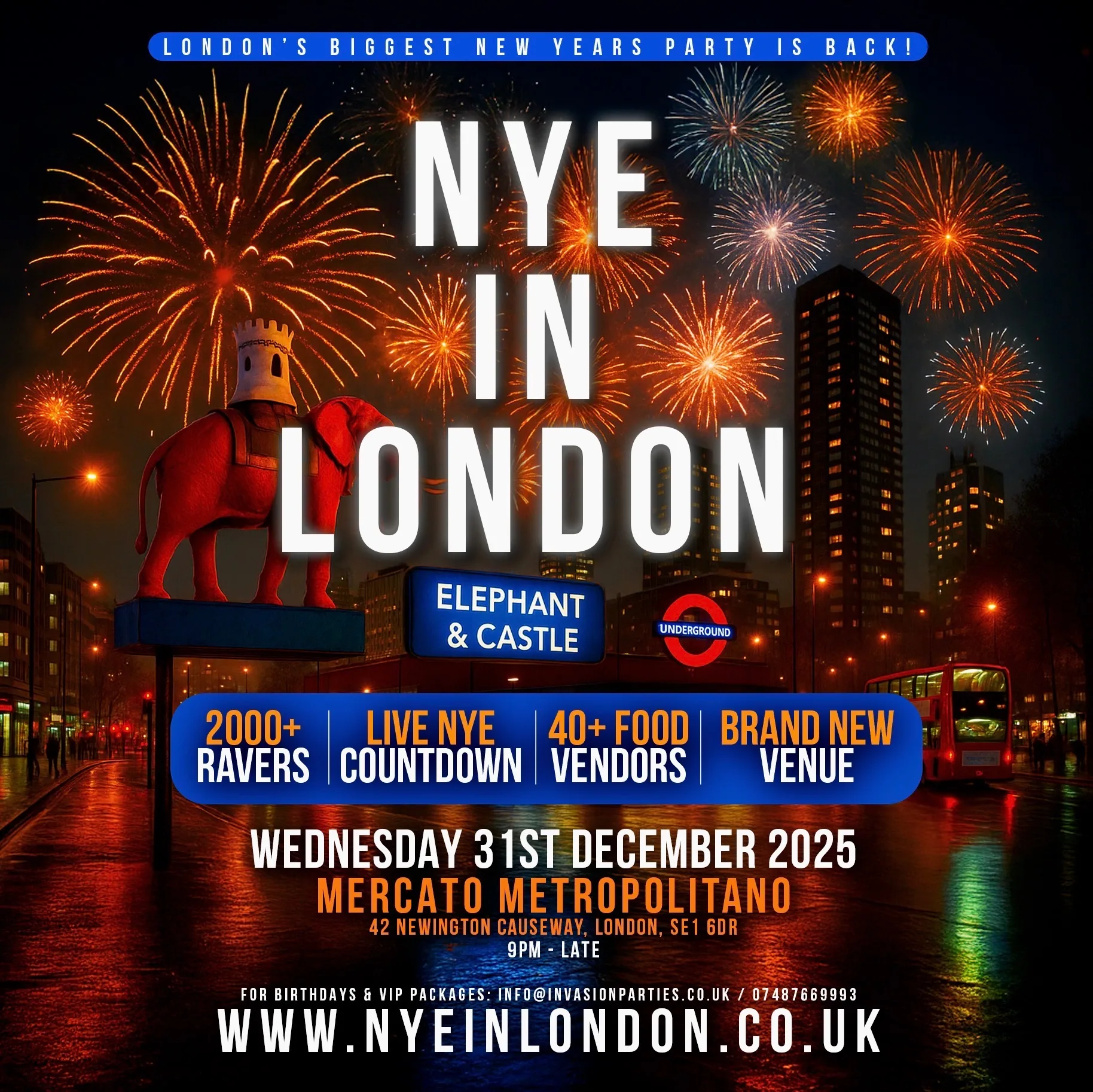 NYE BLOCK PARTY - London's Biggest New Years Eve Celebration (1500 RAVERS)