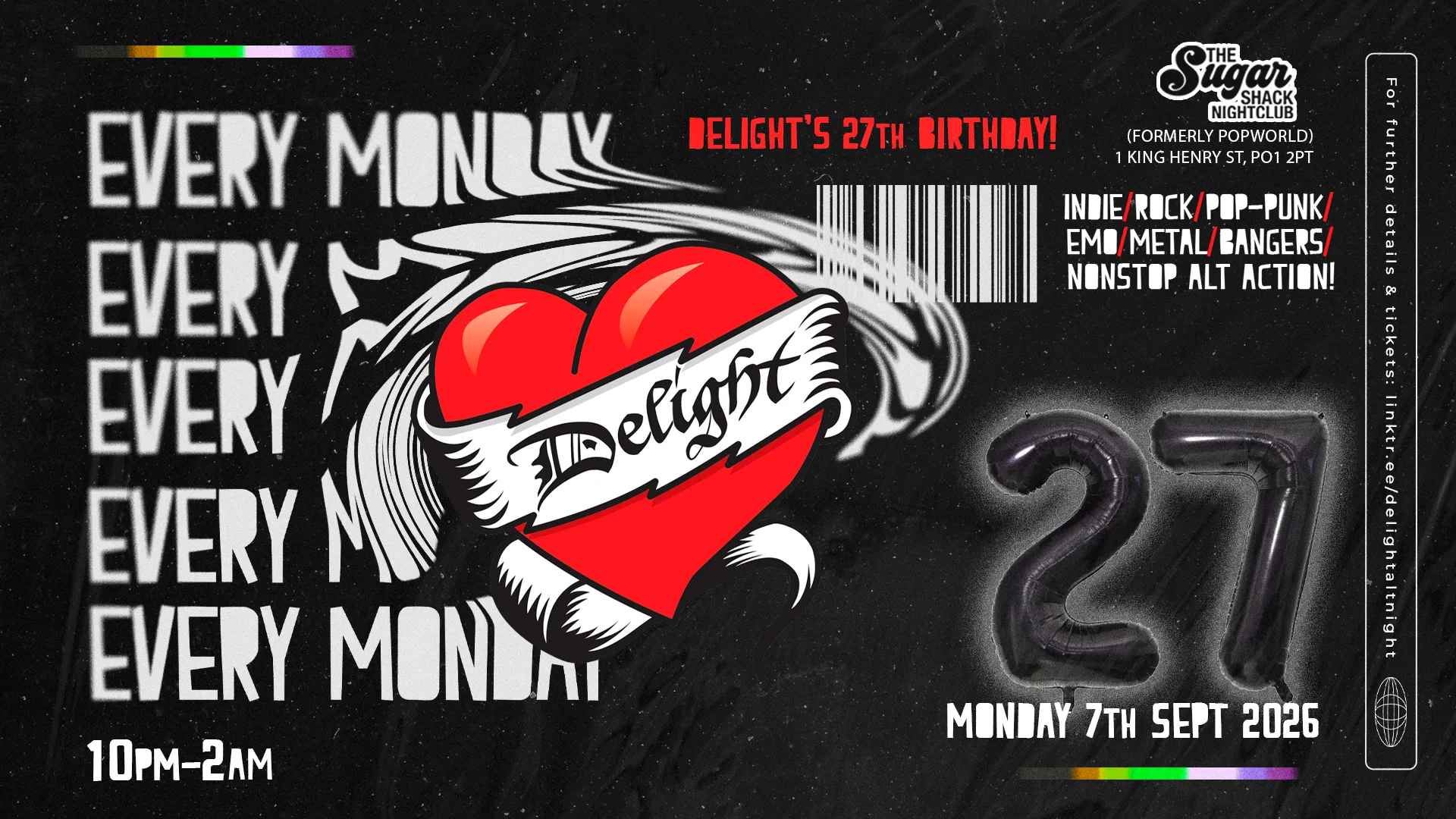 Delight's 27th Birthday: claim your FREE Delight tumbler & cocktail at The Sugar Shack Nightclub