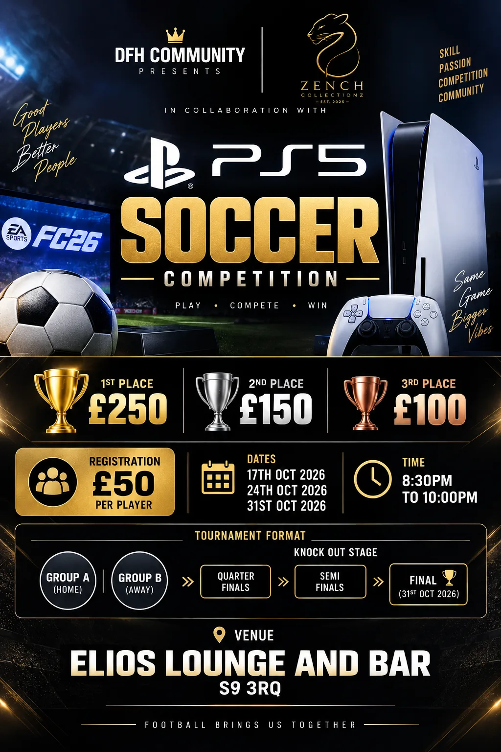 Sheffield PS5 Soccer Competition at Elios Lounge & Bar
