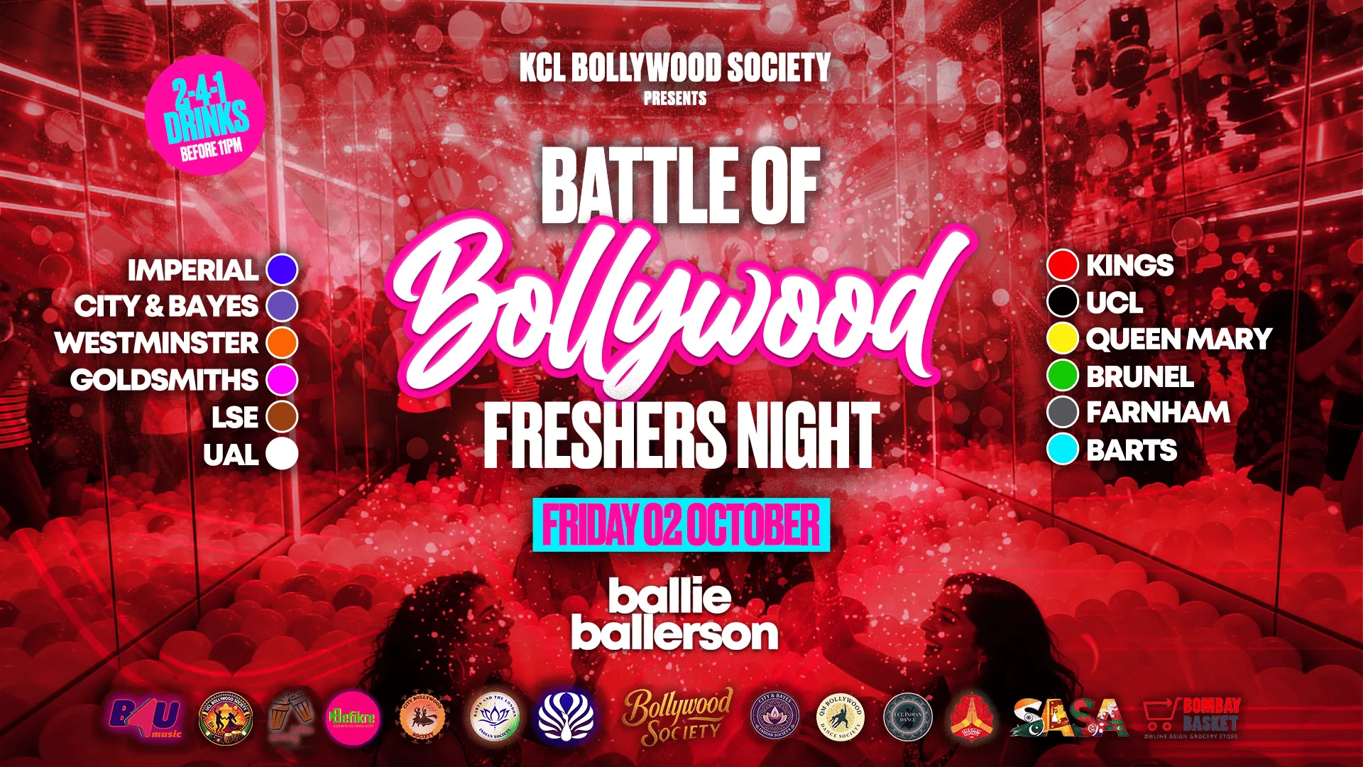 KCL Bollywood Society presents BATTLE OF BOLLYWOOD (The Official London Universities Freshers Clash) @BallieBallerson [TRENDING🔥]