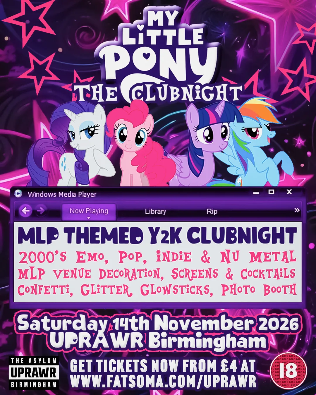 My Little Pony: The Clubnight 🦄 Y2K Rock, Emo and Indie MLP themed clubnight 🌈 💖