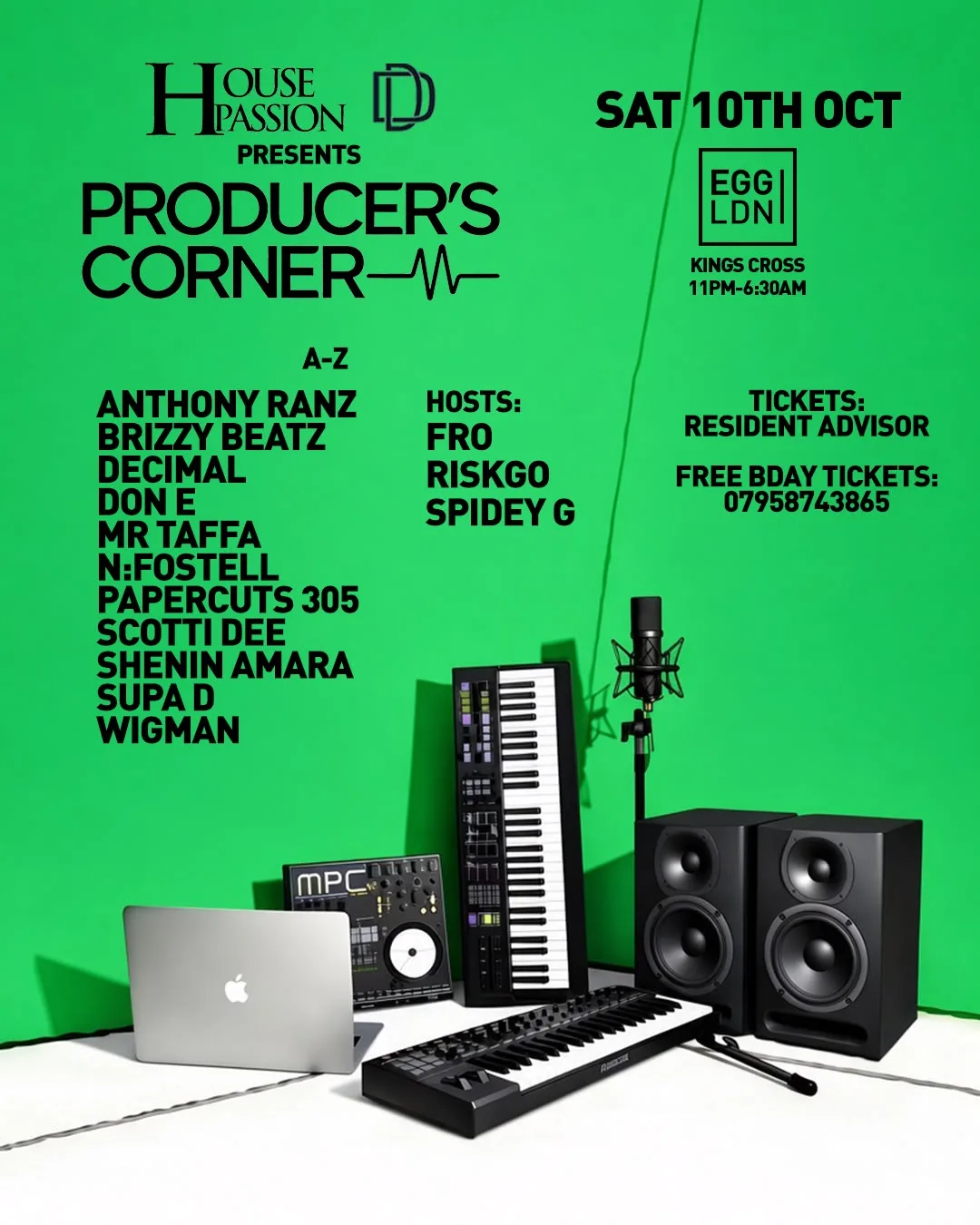 House Passion presents Producer's Corner at Egg London Nightclub
