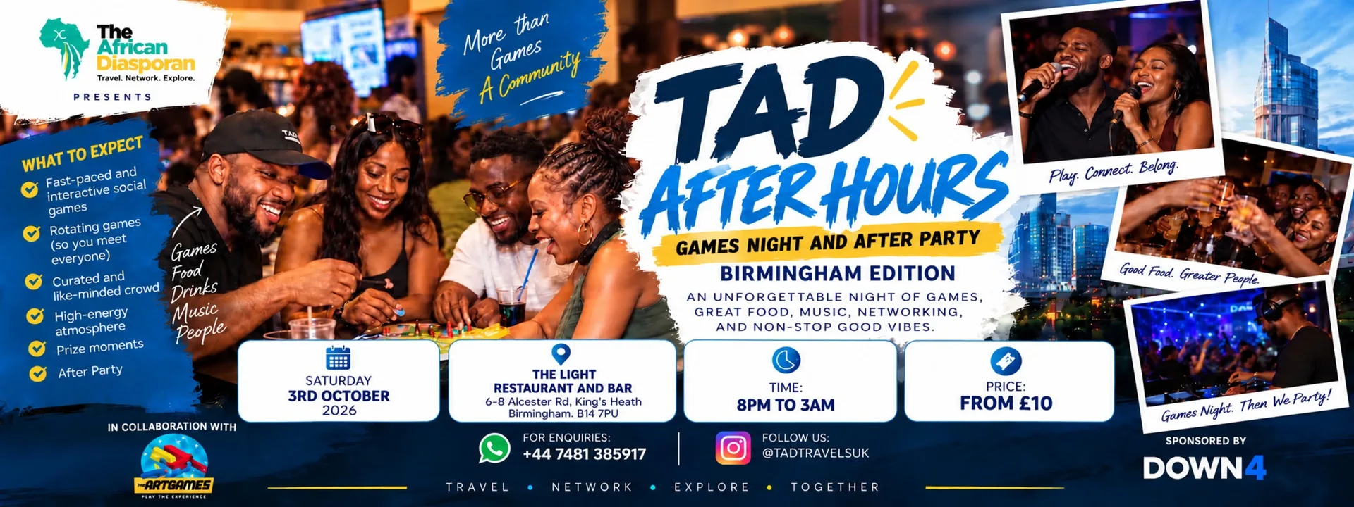 TAD AFTER HOURS GAMES NIGHT AND AFTER PARTY at The Light Restaurant and Lounge