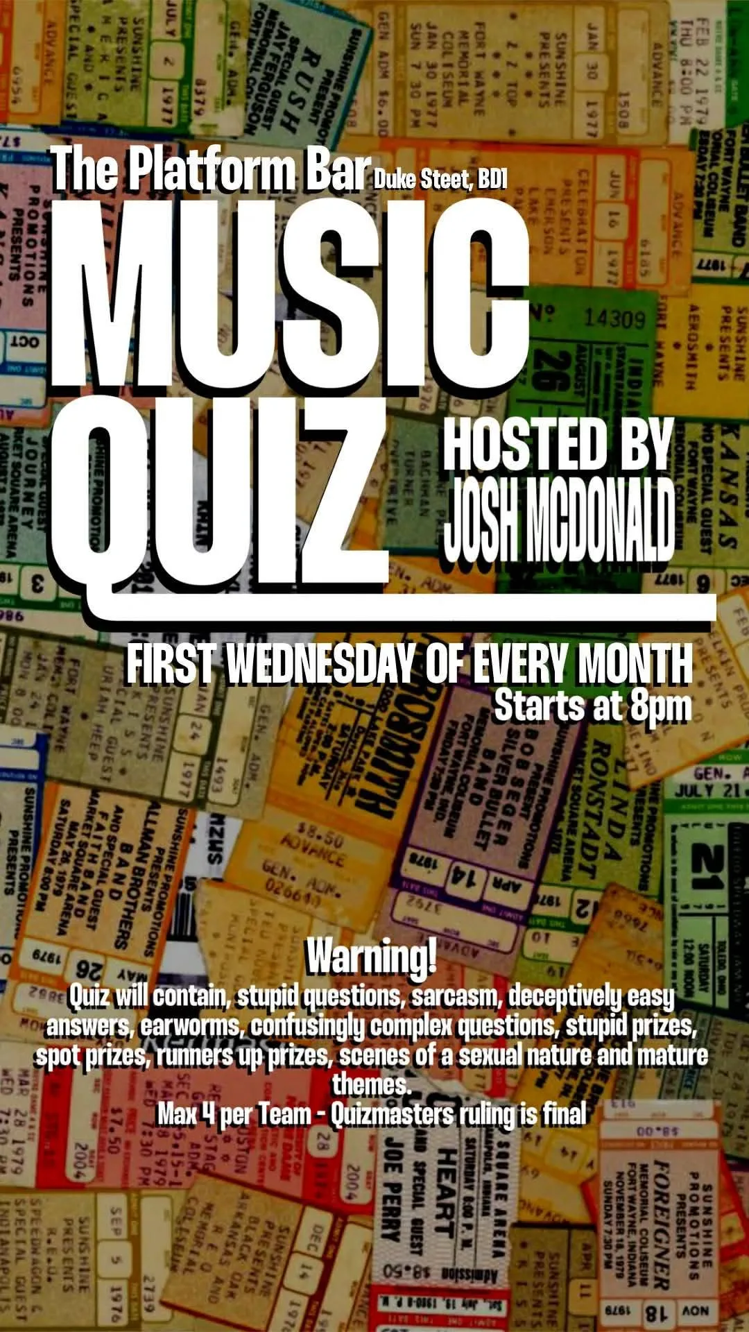 McDonalds Music Quiz at Platform Bar at Platform Bar