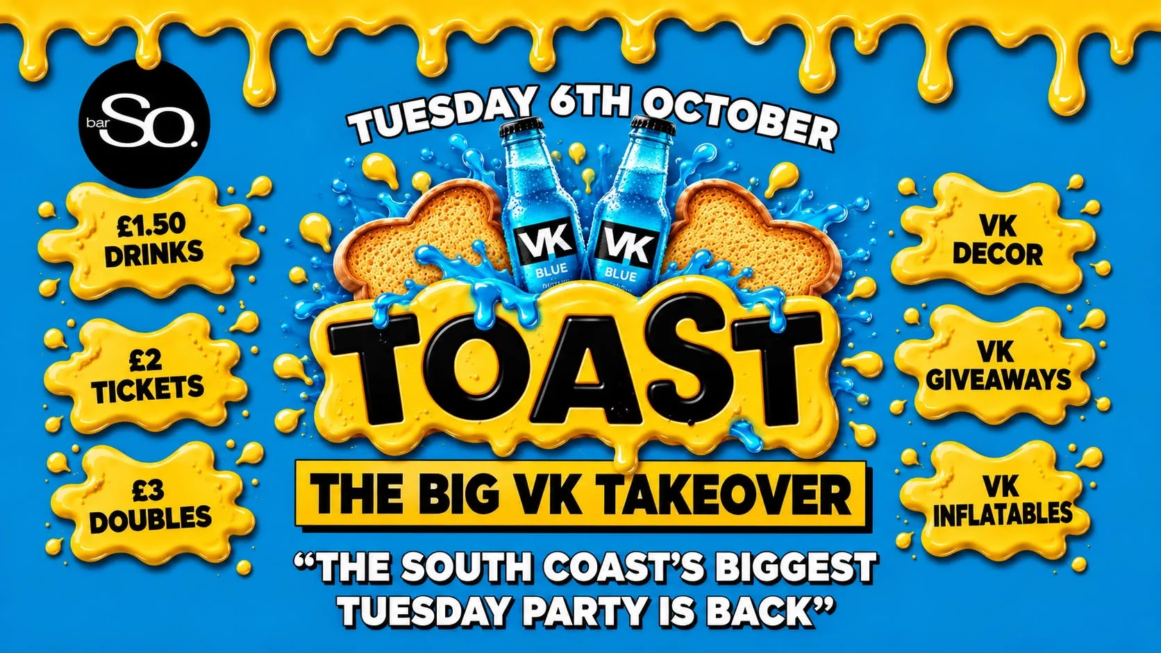TOAST TUESDAYS • THE BIG VK TAKEOVER @Bar So 06.10.26 at Bar So