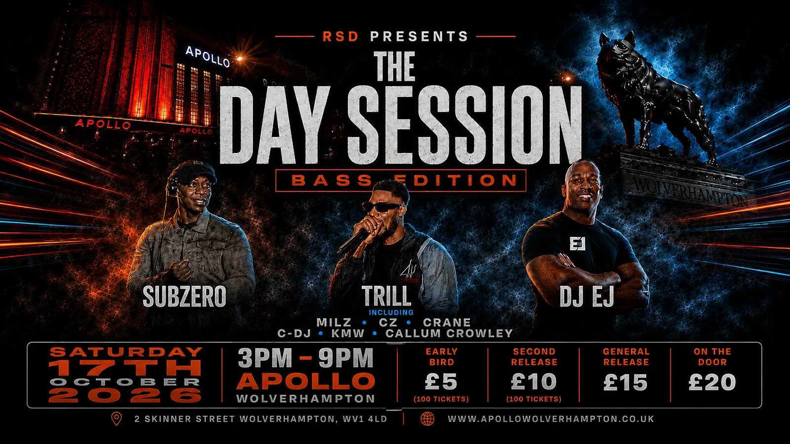 THE DAY SESSION - BASS EDITION at Apollo Wolverhampton