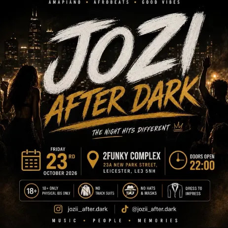 Jozi after dark at 2Funky Complex - Music & Event Venue Leicester