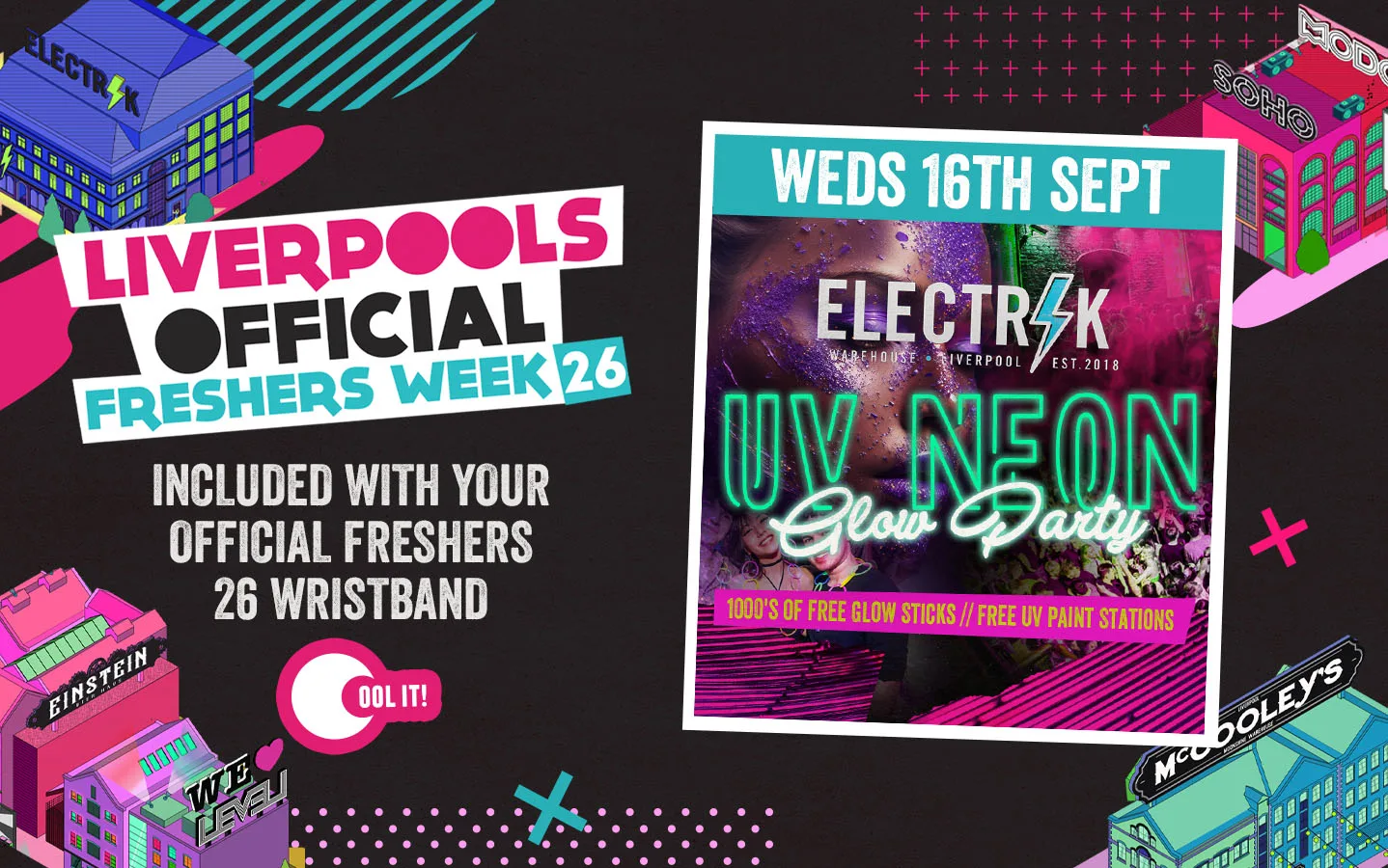 OFFICIAL FRESHERS DAY 4 - EVENT 1:  UV NEON PARTY 🌟🟨🟧🟪🪩 - FRESHERS WEDNESDAY SPECIAL
