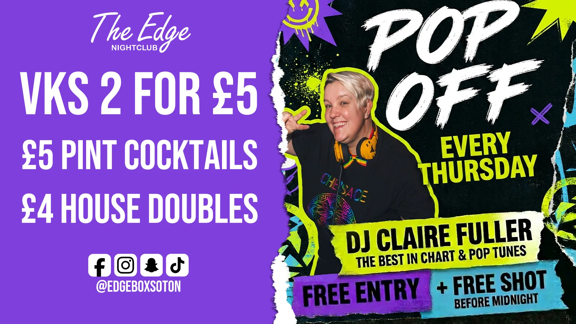 Pop Off Thursdays - Free Entry & Shot!