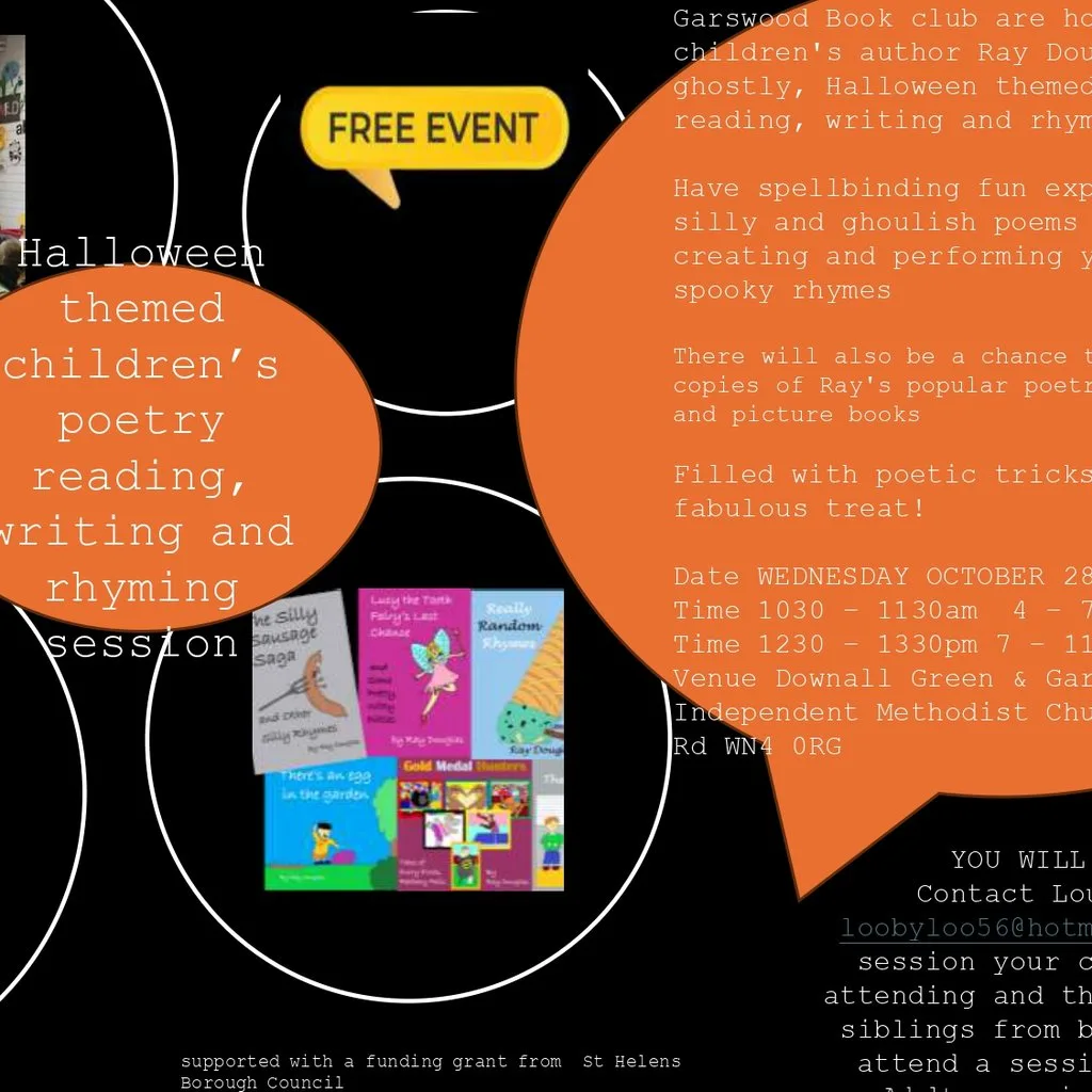 Garswood Book Club Kids Halloween FREE poetry session at Downall Green And Garswood Independent Methodist Churc