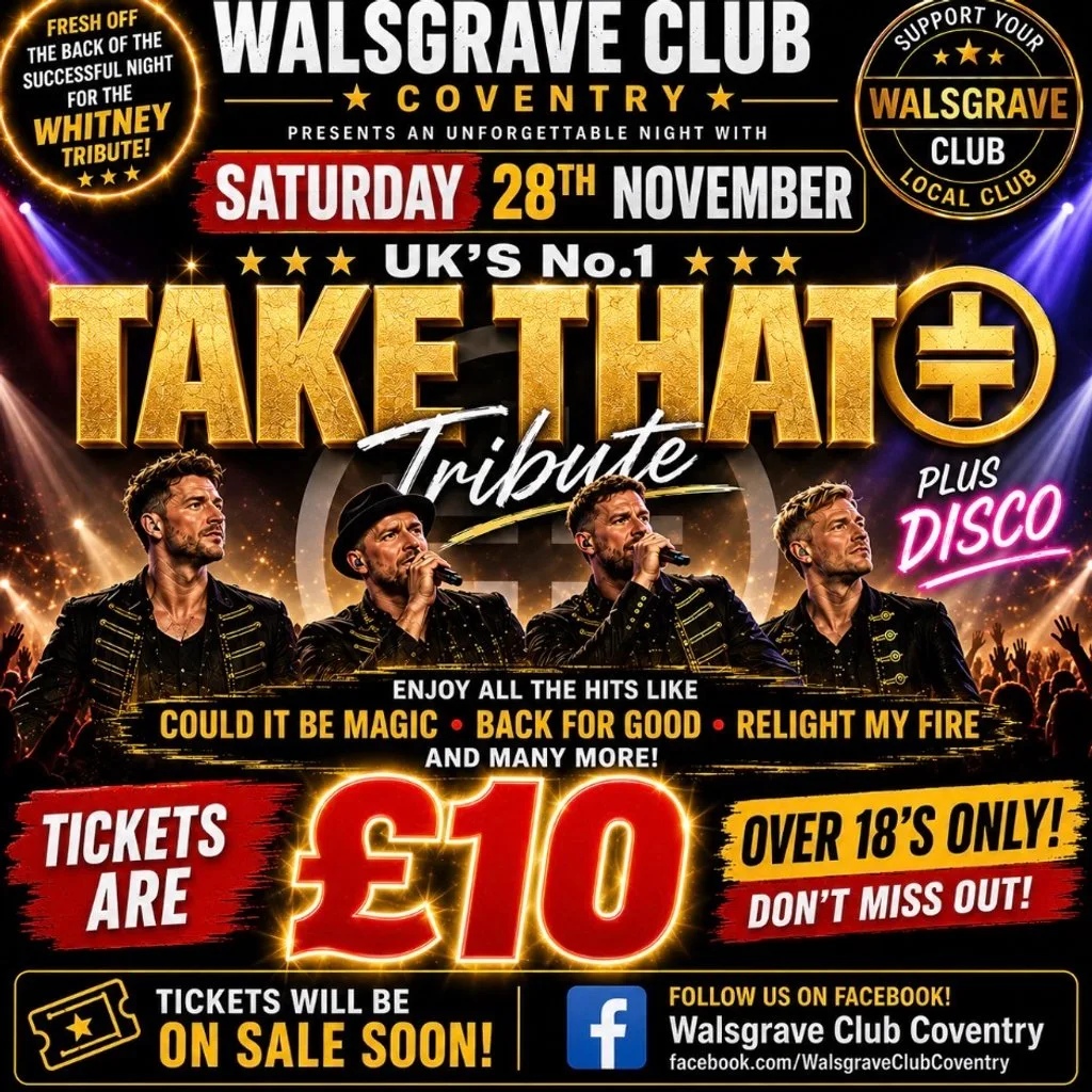 Take That Tribute show at The Walsgrave W.M.C