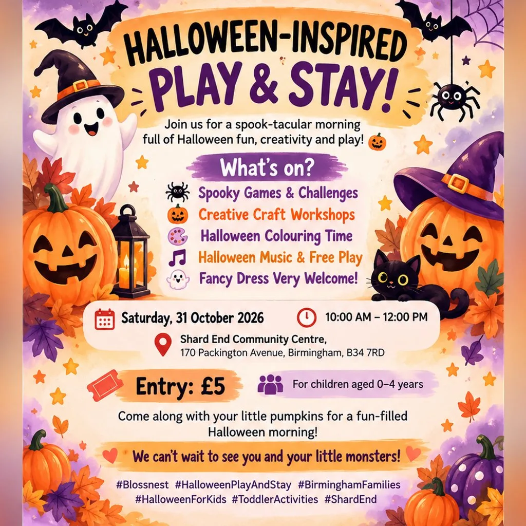Halloween Play & Stay - Spooky Fun for Little Ones! at Shard End Community Centre