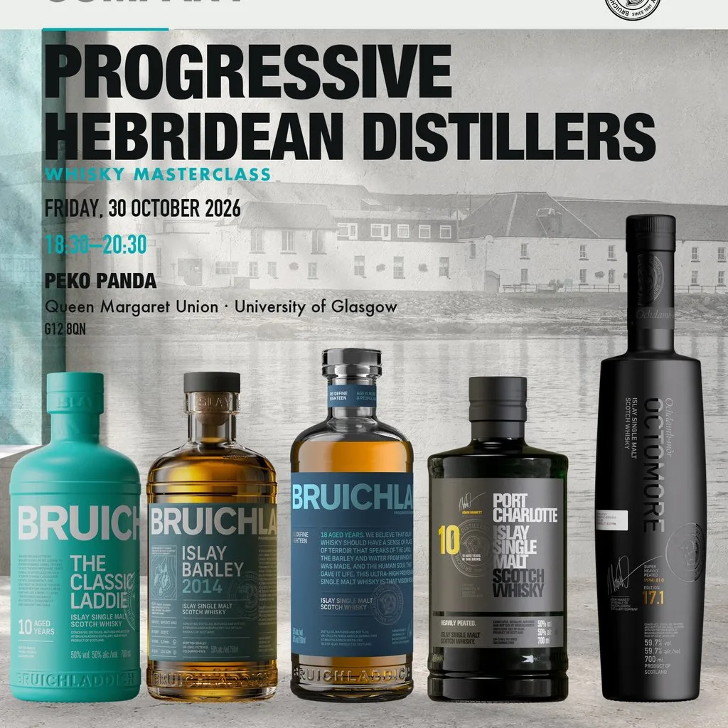 Bruichladdich Whisky Masterclass with Murray Campbell at Queen Margaret Union (QMU)