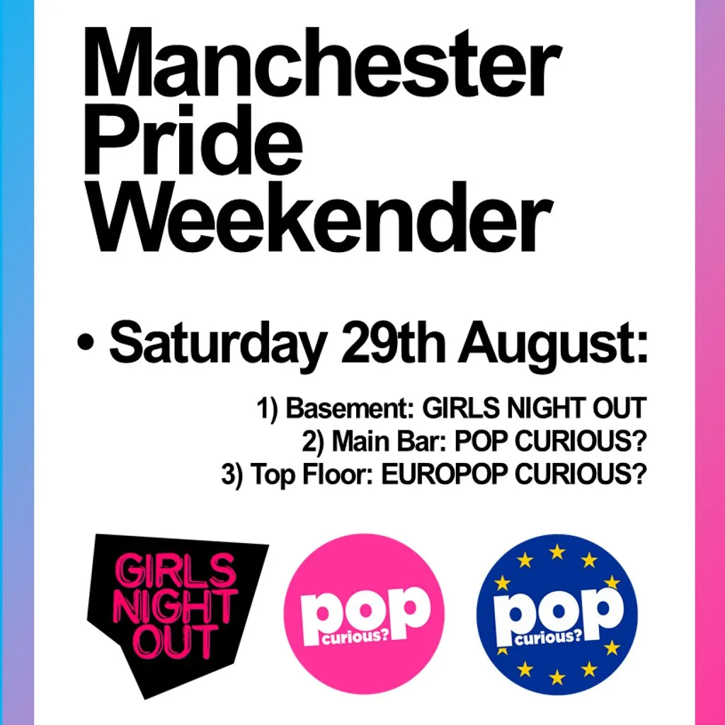 MCR Pride 3 room pop party (Sat 29th Aug) @ Joshua Brooks at Joshua Brooks