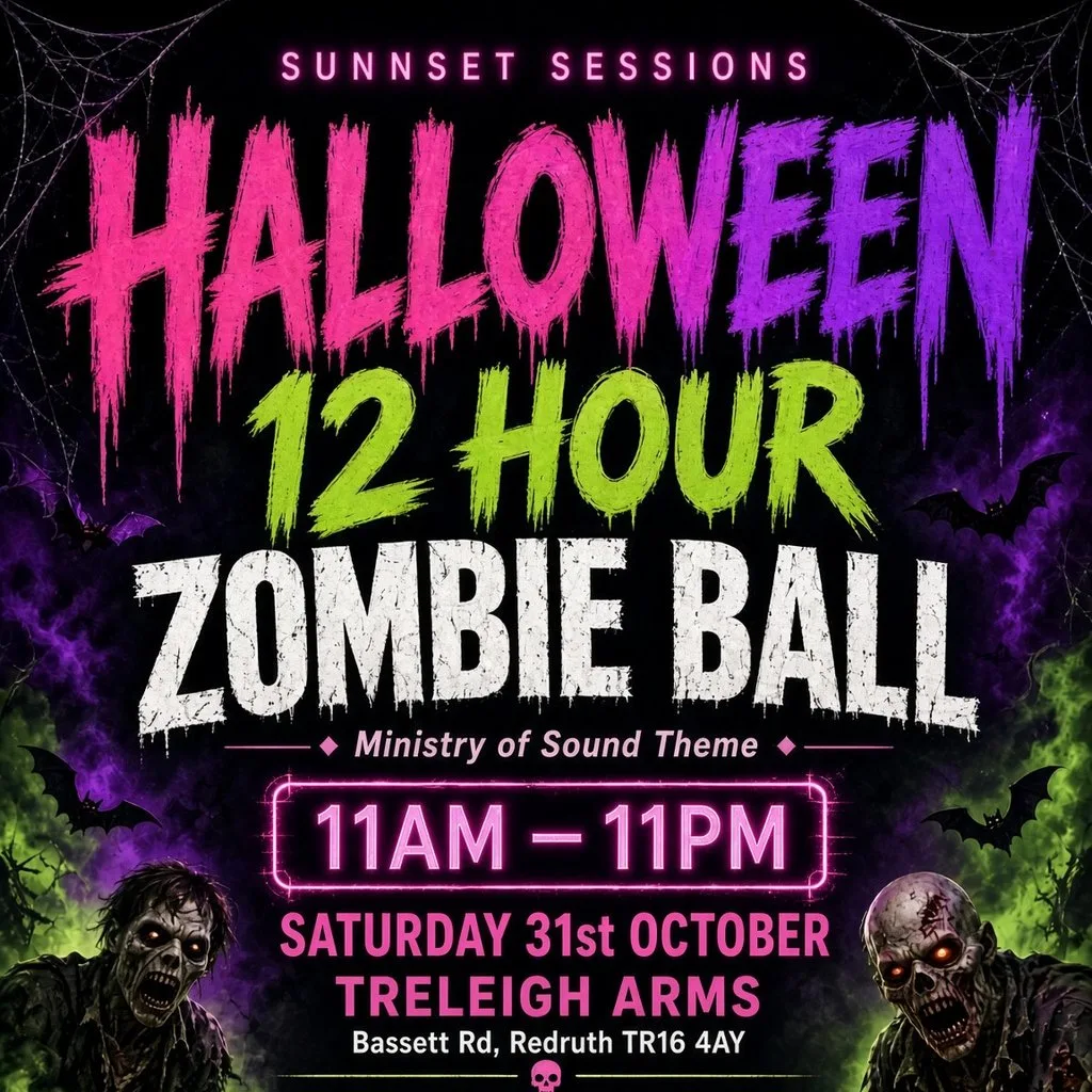 Sunnset Sessions Halloween Zombie Ball at The Treleigh Arms Redruth