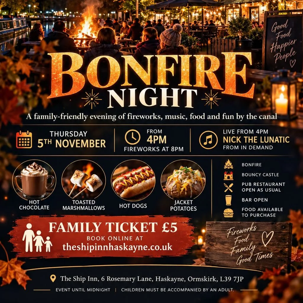 Bonfire Night at The Ship Inn Haskayne at 6 Rosemary Lane, Haskayne Near Ormskirk