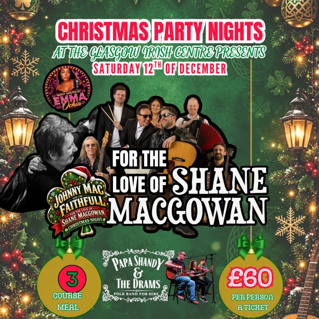 Christmas in the Glasgow Irish Centre Presents Pogues Tribute at Graces Glasgow