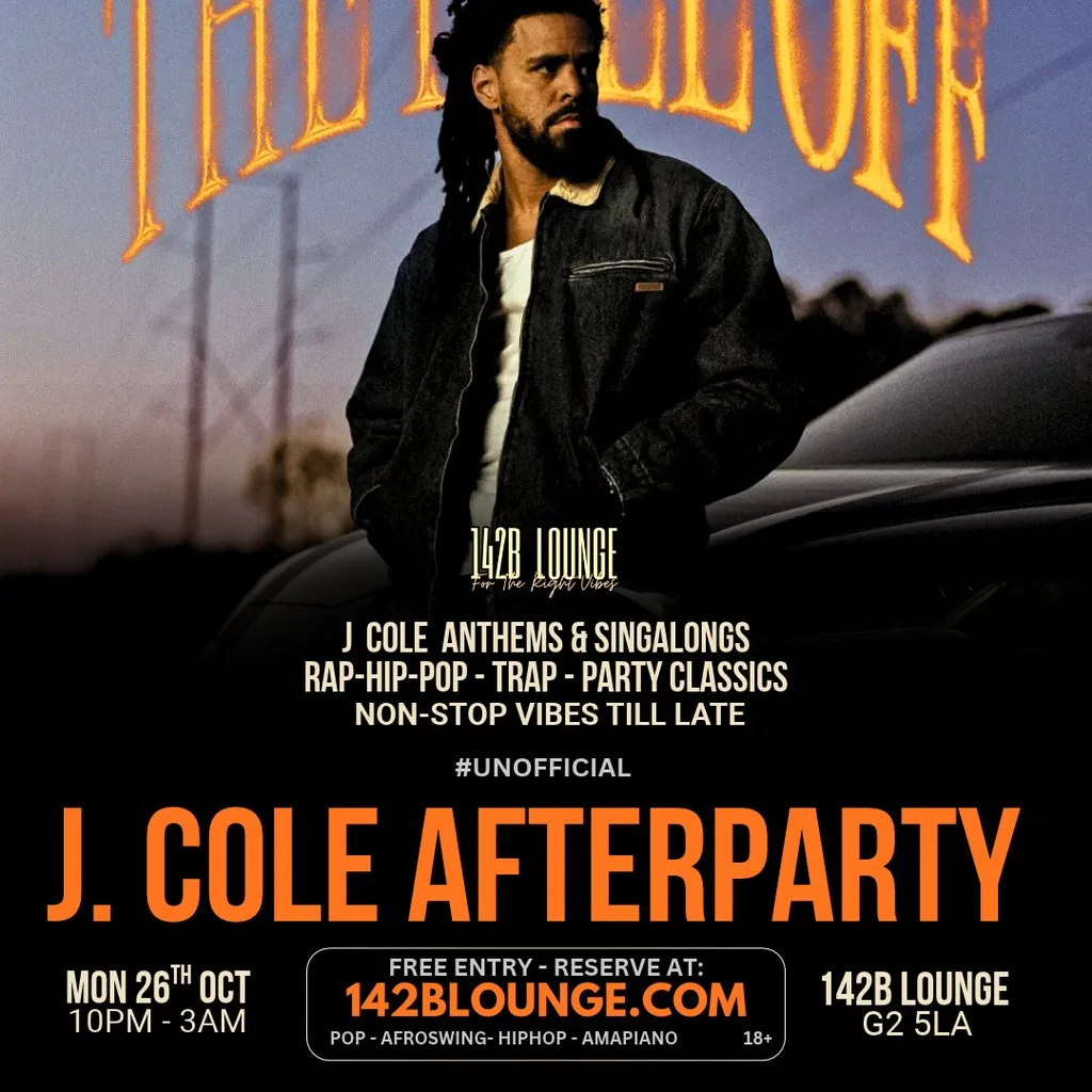 J. COLE AFTERPARTY (#Unofficial) at 142B Lounge Glasgow