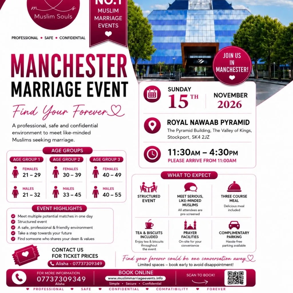 Muslim Marriage Events Manchester - 3 Age Groups