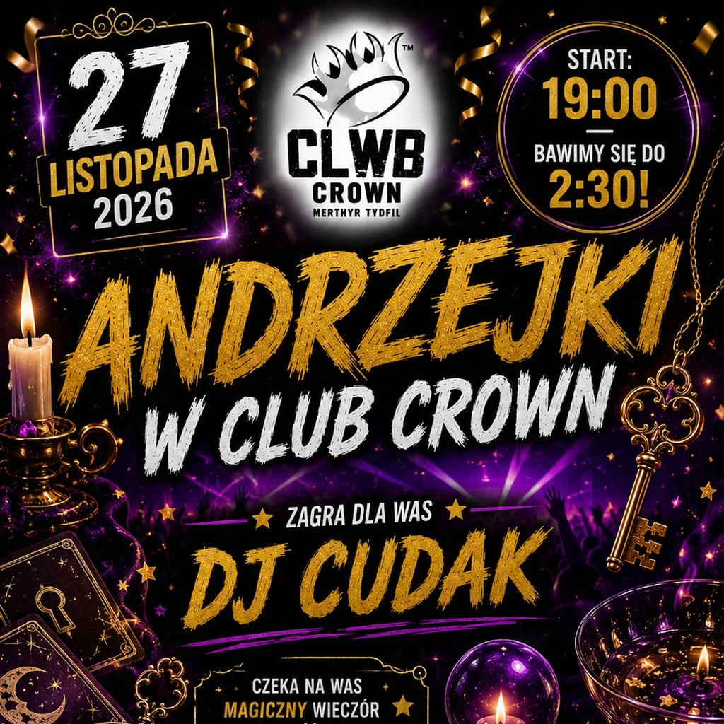 Andrzejki 2026 z Dj Cudak at Club Crown, Merthyr Tydfil