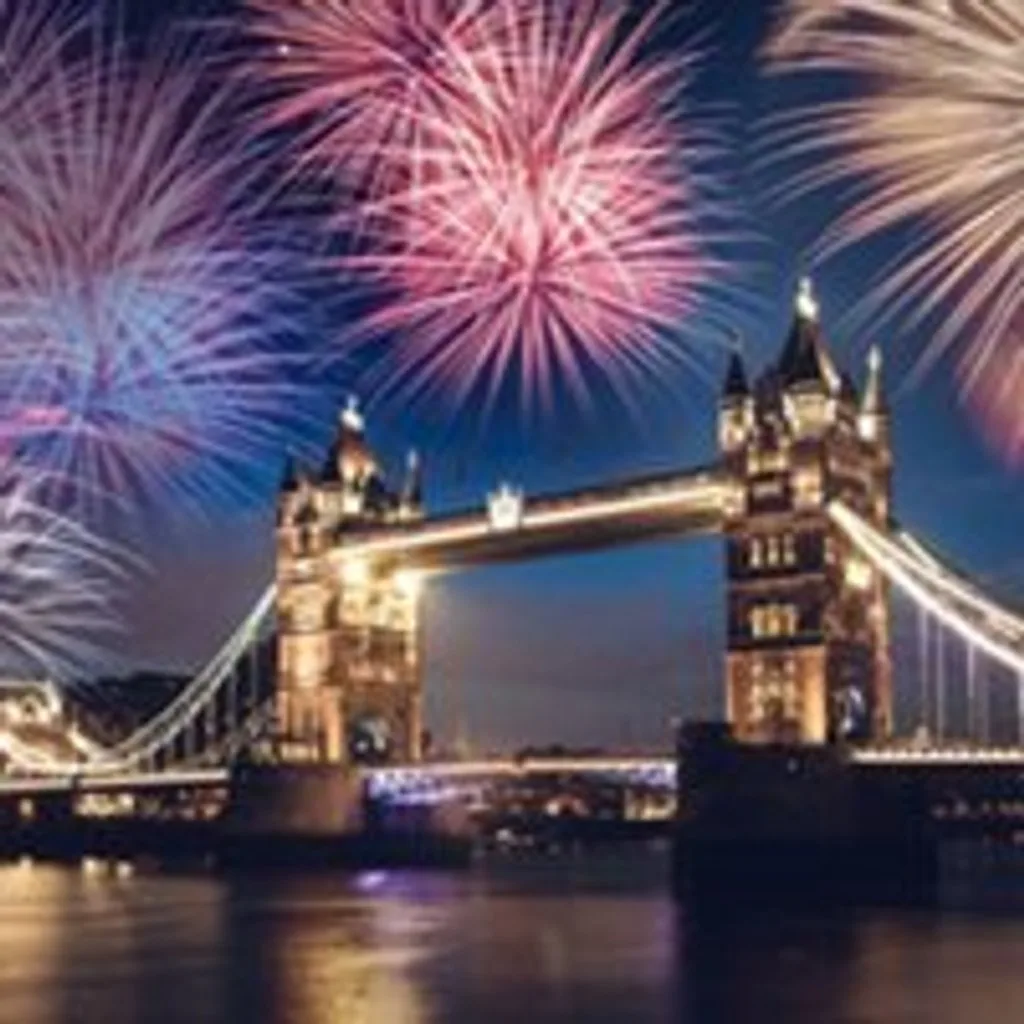 Fireworks on The Thames 2026/27 New Years Eve Boat party at Westminster Pier Victoria Embankment London