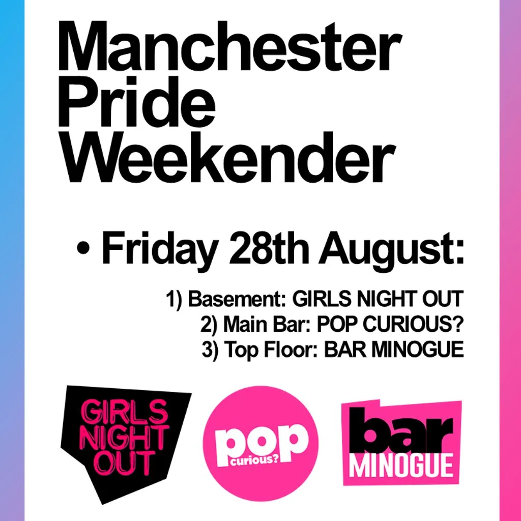 MCR Pride 3 room pop party (Fri 28th Aug) @ Joshua Brooks at Joshua Brooks