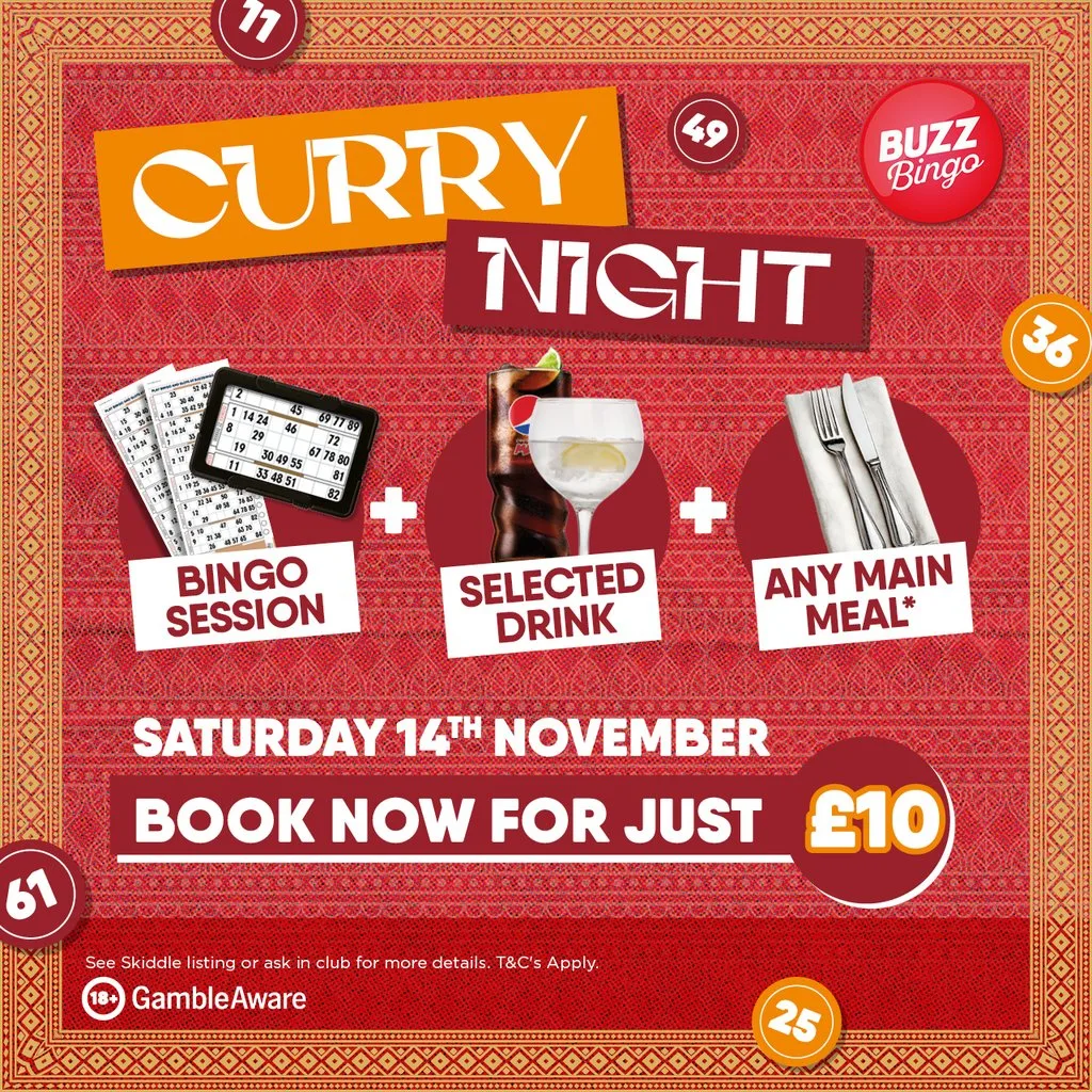 Curry Night 14/11 - Buzz Bingo Ipswich at Buzz Bingo Ipswich